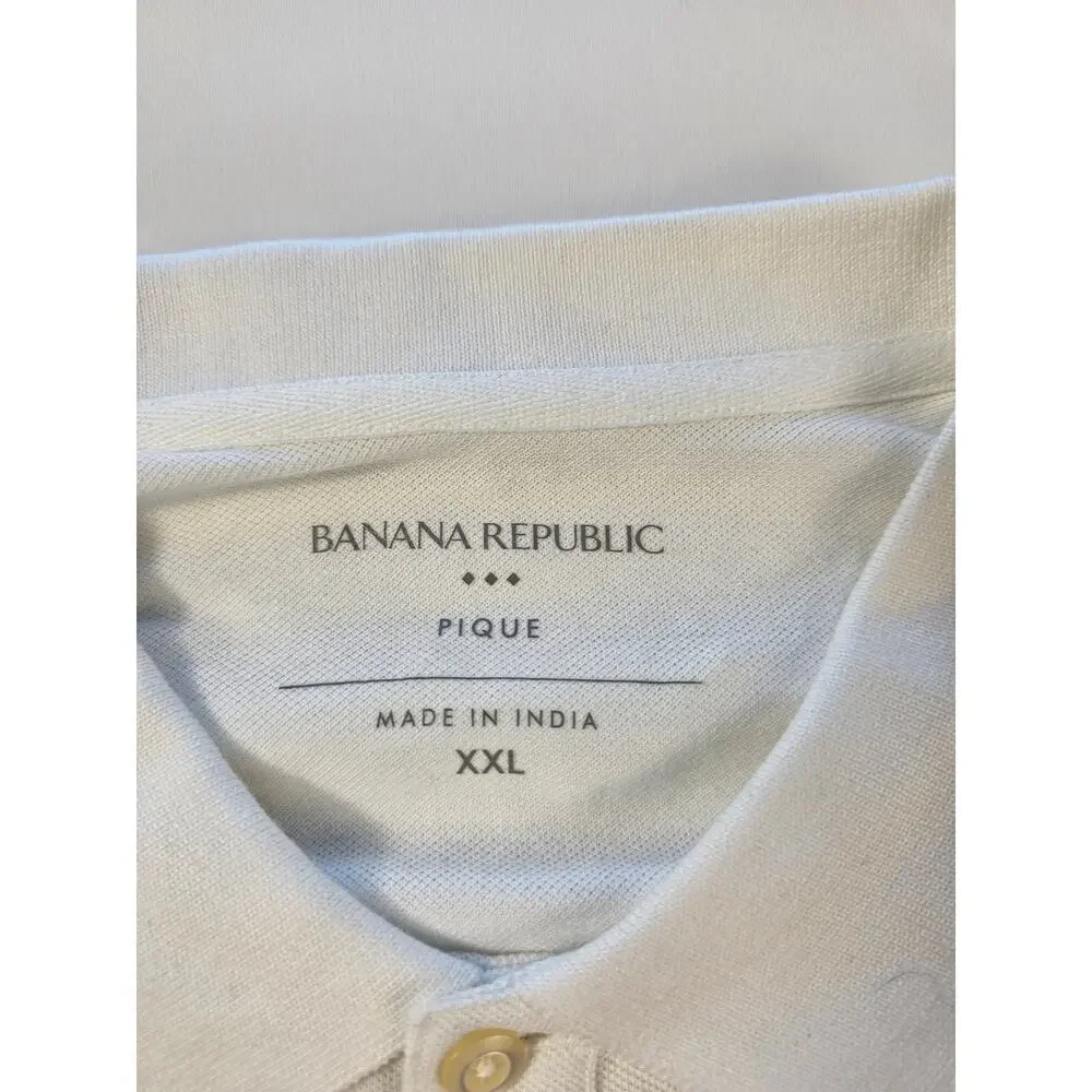 Banana republic XXL 2XL pique color block blue white polo EUC casual comfort